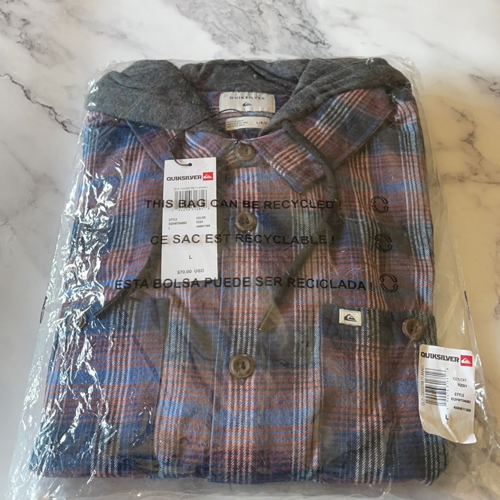 🔥 Quiksilver Old Loggers Flannel Shirt NWT - Picture 6 of 7